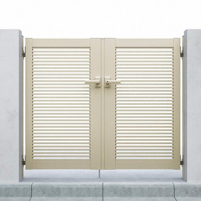 YKKAP YKK シンプレオ 門扉 ドア YB1型 横格子 両開き【アルミ柱付き】