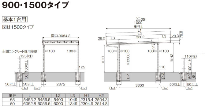 楽天市場 カーポート 1台用 工事付 カーポートsw 30 55 本体 基本工事費込み ロング柱h30 スチール折板屋根 仕様 Lixil 標準工事費込 折板カーポート 積雪 スチール屋根 ガレージ 自転車 車庫 駐輪場 エクステリアｔａｍａ 楽天市場店