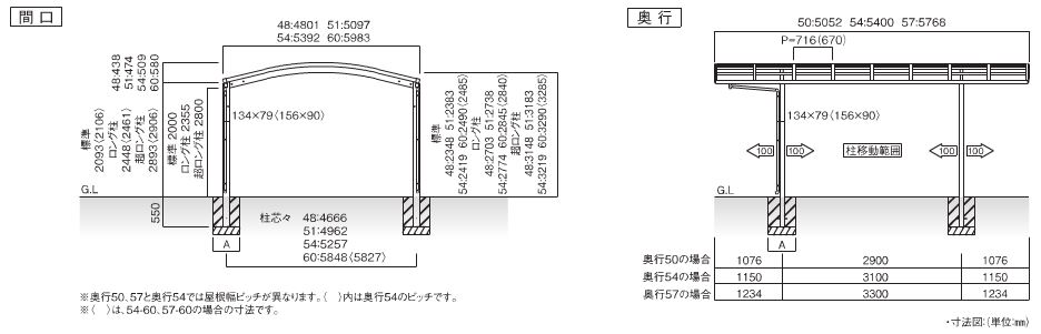 楽天市場 楽天リフォーム認定商品 カーポート 2台用 工事付 オリジナルカーポート 54 51 本体 基本工事費込み 標準高さ ポリカ屋根材 仕様 工事費込 カーポート 車庫 駐車場 屋根 アルミ ガレージ 自転車 エクステリアｔａｍａ 楽天市場店