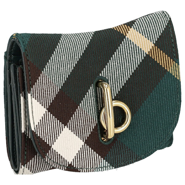 バーバリー 三つ折り財布 折財布 ミニ財布 レディース バーバリーチェック ロッキングホース BURBERRY 8081784 B8636 グリーン プレゼント