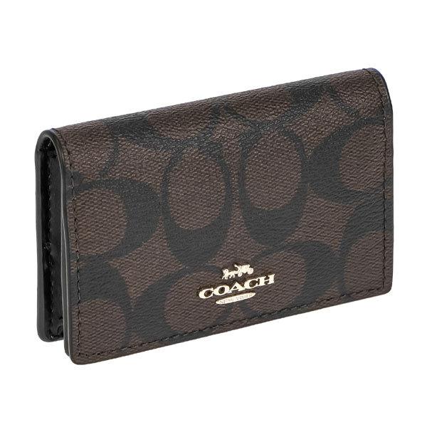 コーチ カードケース 名刺入れ レディース メンズ シグネチャー COACH 91681 IMAA8 ダークブラウン ブラック プレゼント