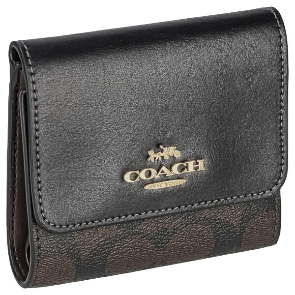 コーチ職 折紙入れ 三つ折り紙入れ ミニ紙入れ レディース 書き判 COACH CE930 IMAA8 うす暗い赤銅色 黒いこと 差し上げ物