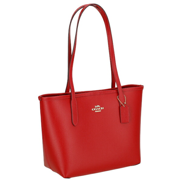 COACH 赤 トートバッグ 外ファスナー付き コーチ アウトレット COACH トートバッグ レディース レッド