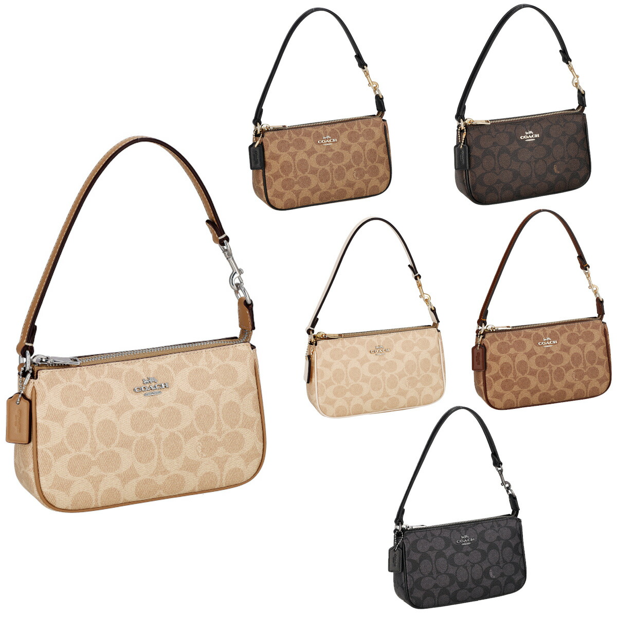 コーチ ハンドバッグ ショルダーバッグ ミニハンドバッグ レディース シグネチャー トップハンドル アクセポーチ COACH CW426 全6カラー