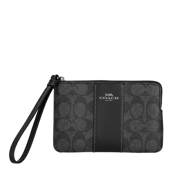 コーチ ポーチ コスメポーチ レディース シグネチャー COACH CW854 QBMI5 チャコール ブラック