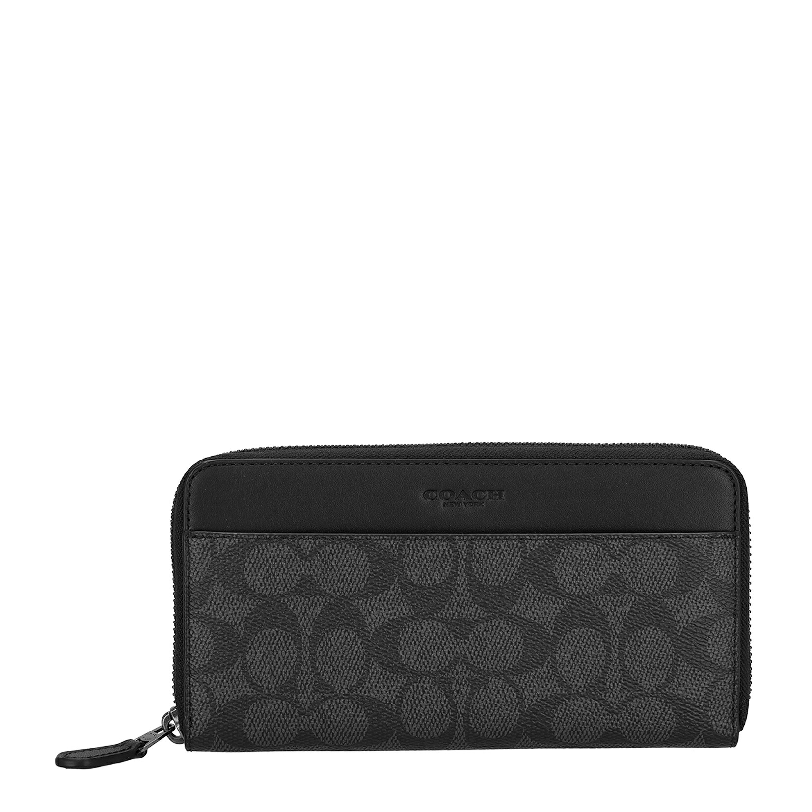 コーチ職 COACH 長紙入れ ラウンドジッパー長紙入れ メンズ  コーディオン ウォレット 書き判 帆布 CY405 QBMI 濃灰色 黒いこと