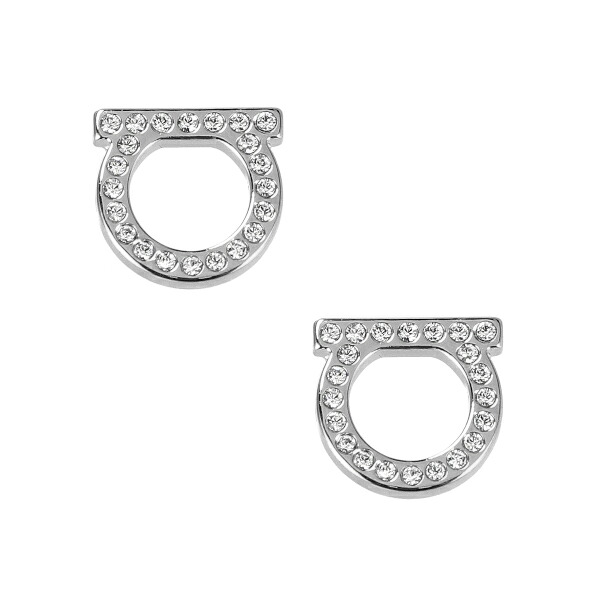 フェラガモ Salvatore Ferragamo ピアス アクセサリー レディース ガンチーニ スタッド 760122 696574 CRYST PLDLUCI シルバー プレゼント