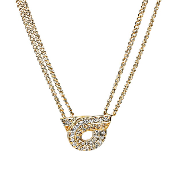 フェラガモ Salvatore Ferragamo ネックレス アクセサリー レディース ダブルチェーン ガンチーニ 760706 770481 GLASS ORO ゴールド プレゼント