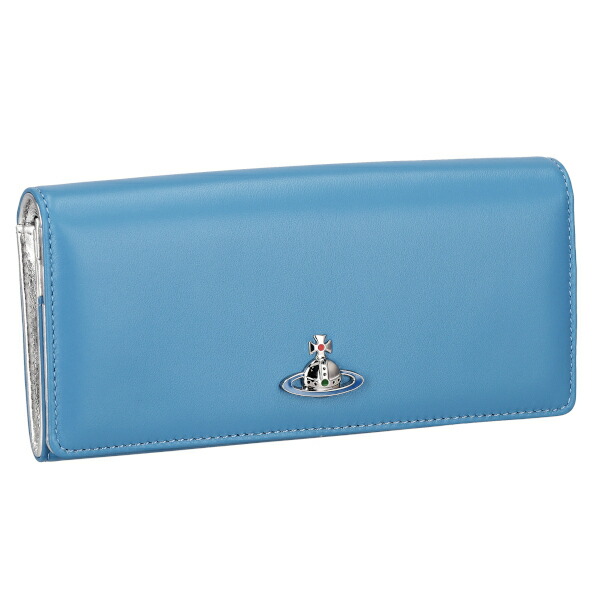 ヴィヴィアンウエストウッド Vivienne Westwood 長札入れ レディース NAPPA 5104007CU K402 BLUE 青色 しろがね色 差し上げ物