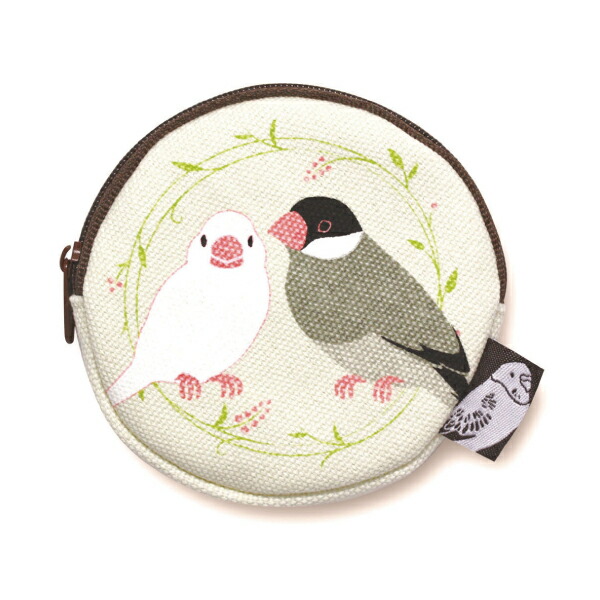 【piシリーズ】コインケース　文鳥　◆ クリックポスト対応 ◆ 雑貨 ポーチ 小銭入れ コインパース 小物入れ 布小物 白文鳥  桜文鳥｜EXCEEDJAPAN