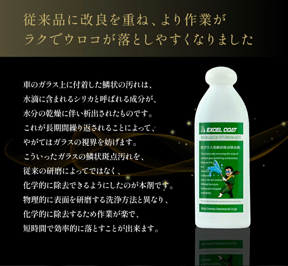 窓ガラス用鱗状斑点除去剤 0g ウロコ取り イオンデポジット 車 うろこ落とし シリカスケール クリーナー ガラス クロス付き スポンジ