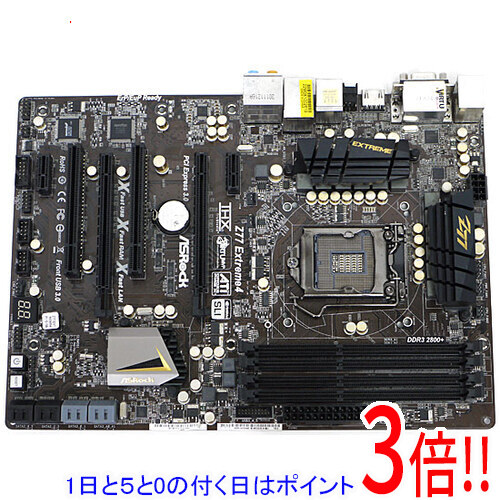 【1日と5.0のつく日、18日は尖んがり3倍！】【中古】ASRock製 ATX母ちゃんゲーム盤 Z77 Extreme4 LGA1155