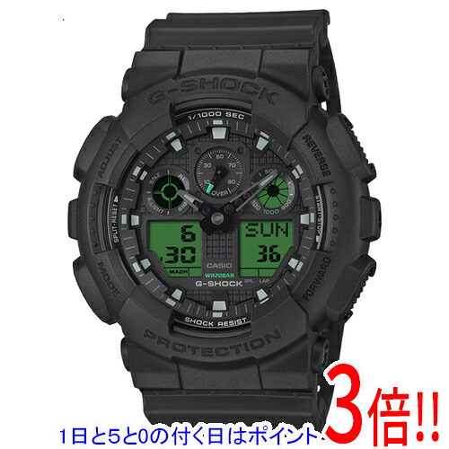 【延長保証対応!!】【1日と5.0のつく日、18日はポイント3倍！】CASIO 腕時計 G-SHOCK BLACK AND ELECTRO GREEN GA-100BEG-1AJF｜エクセラー