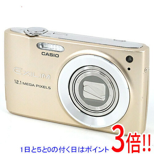 【1日と5.0のつく日、18日は尖んがり3倍！】【中古】CASIO EXILIM ZOOM EX-Z400 ゴールド 1200万絵素 本体のみ 液晶画面いたみ