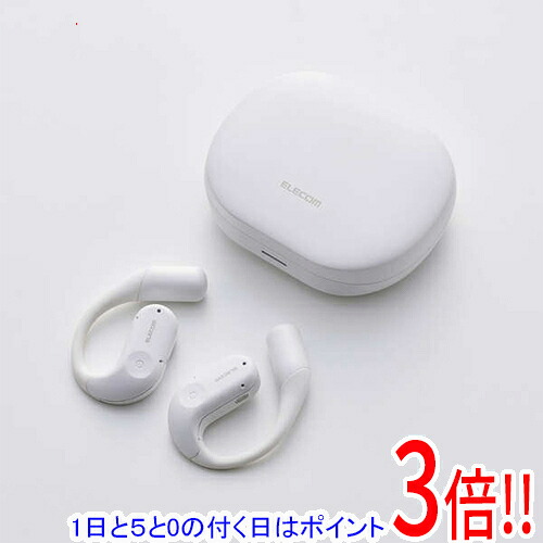 【延長保証対応!!】ELECOM オープンイヤー型ワイヤレスヘッドホン LBT-OWS02WH フレッシュホワイト