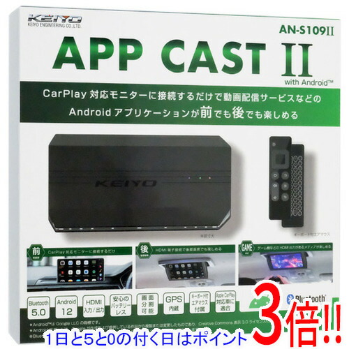 【1日と5.0のつく日、18日はポイント3倍！】KEIYO CarPlay対応マルチデバイス APP CASTII AN-S109II