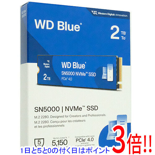 【1日と5.0のつく日、18日はポイント3倍！】SANDISK WD Blue SN5000 NVMe WDS200T4B0E 2TB