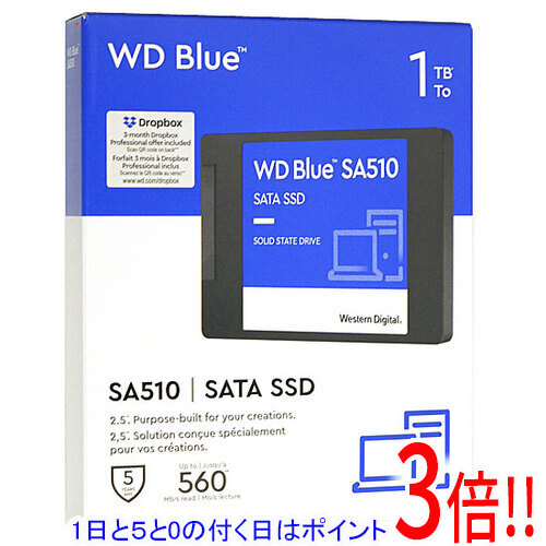 【1日と5.0のつく日、18日はポイント3倍！】Western Digital製 SSD WD Blue SA510 SATA WDS100T3B0A 1TB