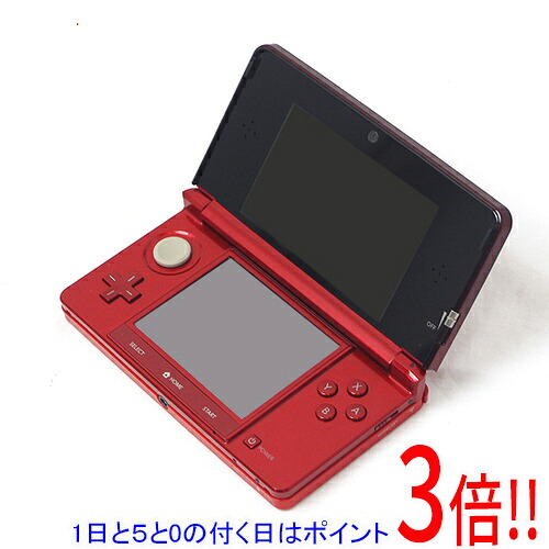 【1日と5.0のつく日、18日はポイント3倍！】【中古】任天堂 ニンテンドー3DS フレアレッド CTR-S-RAAA 本体のみ 本体・液晶画面いたみ