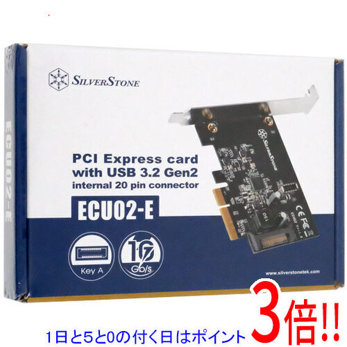 【1日と5.0のつく日、18日はポイント3倍！】SILVERSTONE インターフェイスカード SST-ECU02-E [USB3.2 Gen2]