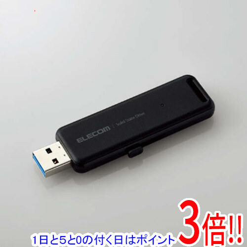 【延長保証対応!!】【1日と5.0のつく日、18日はポイント3倍！】ELECOM 外付けポータブルSSD ESD-EMC1000GBK ブラック 1TB