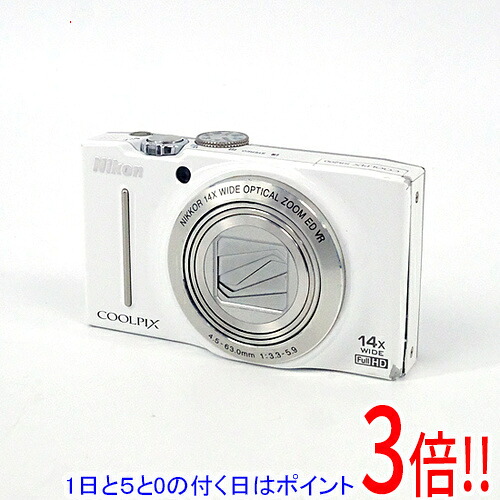 【1日と5.0のつく日、18日はポイント3倍!】【中古】Nikon デジカメ COOLPIX S8200 ホワイト/1610万画素 本体のみ 本体・液晶画面いたみ|エクセラー