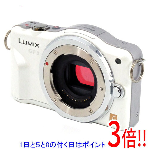 【1日と5.0のつく日、18日は尖んがり3倍！】【中古】Panasonic LUMIX DMC-GF3-W 上半身 液晶画面いたみ