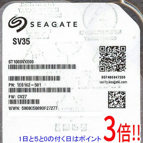 【1日と5.0のつく日、18日はポイント3倍！】SEAGATE製HDD ST1000VX000 1TB SATA600 7200
