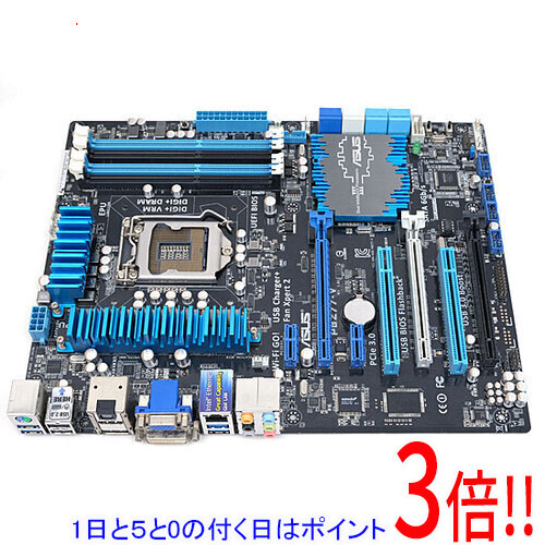 【1日と5.0のつく日、18日は尖んがり3倍！】【中古】ASUS製 ATX母ちゃんゲーム盤 P8Z77-V LGA1155