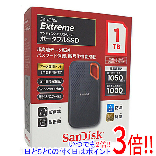 開店祝い SANDISK ポータブルSSD エクストリーム V2 SDSSDE61-1T00-J25