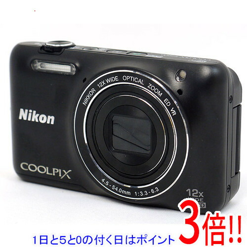【1日と5.0のつく日、18日は尖んがり3倍！】【中古】Nikon製 ディジカメ COOLPIX S6600 黒いこと/1602万絵素