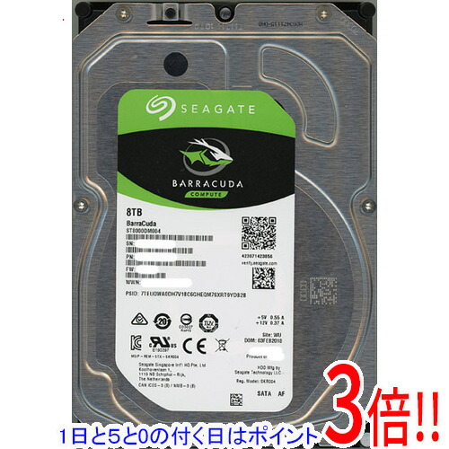 【1日と5.0のつく日、18日は尖んがり3倍！】SEAGATE製HDD ST8000DM004 8結核症 SATA600