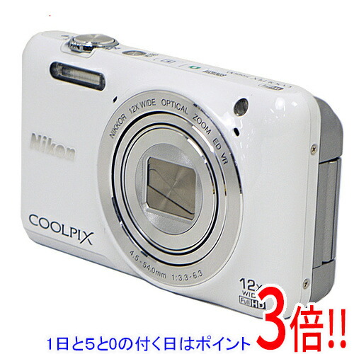 【1日と5.0のつく日、18日はポイント3倍！】【中古】Nikon製 デジカメ COOLPIX S6600 ホワイト/1602万画素