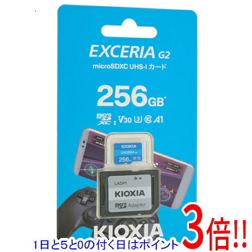 【1日と5.0のつく日、18日はポイント3倍！】キオクシア microSDXCメモリーカード EXCERIA G2 KMU-B256G 256GB ライトブルー