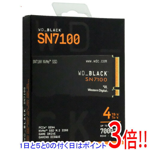 【1日と5.0のつく日、18日はポイント3倍！】Western Digital製 WD Black SN7100 NVMe SSD WDS400T4X0E 4TB