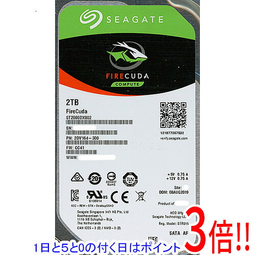 【1日と5.0のつく日、18日はポイント3倍！】SEAGATE製HDD ST2000DX002 2TB SATA600 7200｜エクセラー