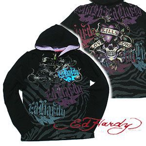 エドハーディー ED HARDY レディース パーカー ラブ キルス スローリー ジップアップ A0WHAEZL ブラック エクセルワールド ギフト プレゼントにも SS TP10