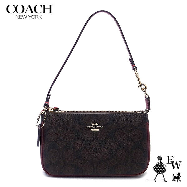 コーチ バッグ COACH アウトレット ショルダーバッグ C3308 IMRVQ レザー ブラウン×レッド エクセルワールド ギフト プレゼントにも ショルダーバック バッグ バック レディース ブランド