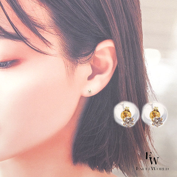 楽天市場】大特価！一粒ダイヤモンドピアス 計0.2ct UP スタッドピアス 