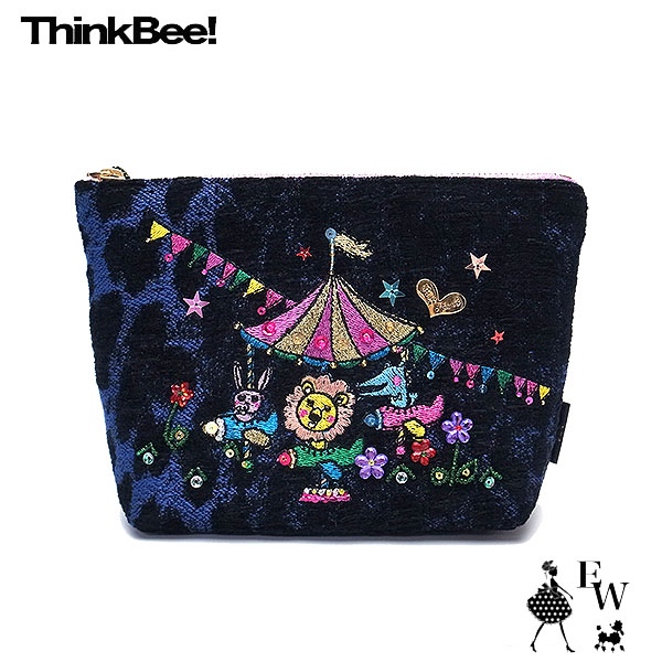 シンクビー ポーチ Think Bee 刺繍 小物入れ サーカスパーティー ポーチ 小物入れ 化粧ポーチ あすお安い エクセルワールド レディース ブランド プレゼントにも かわいい Abramsfinancial Ca