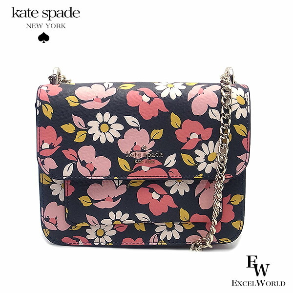 ケイトスペード バッグ アウトレット ショルダーバッグ K6098 403 kate spade フラップチェーン 花柄 ネイビーマルチ ギフト プレゼントにも レディース ブランド zq