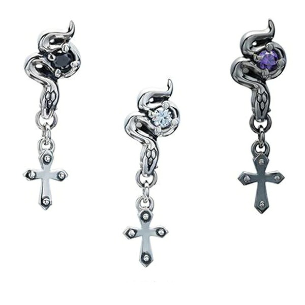 bizarre ビザール サーペントクロス（十字架）蛇 シルバーピアス(1個売り） SPJ072 TP5｜エクセルワールド 13,552円