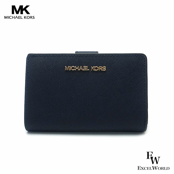 マイケルコース 財布 アウトレット 二つ折り財布 MICHAEL KORS L字ファスナー二つ折り財布 35F7GTVF2L ネイビー エクセルワールド プレゼントにも ウォレット｜エクセルワールド