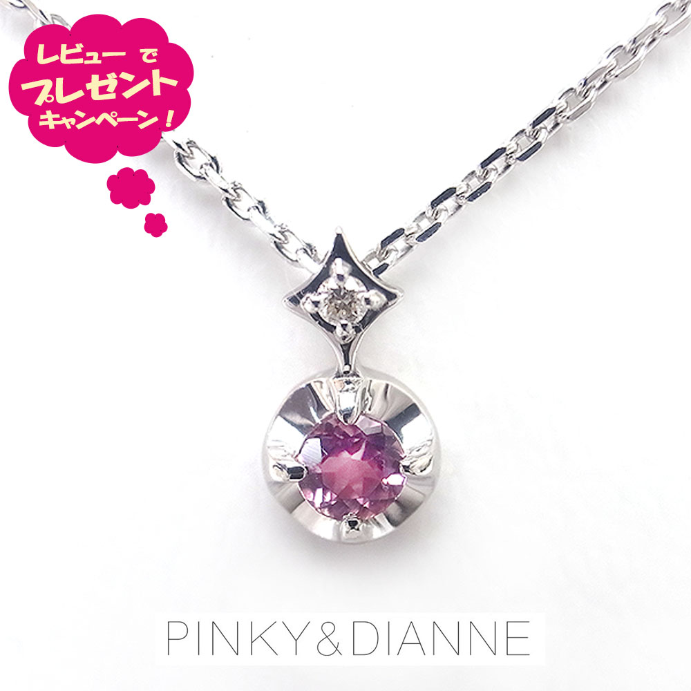 ピンキー＆ダイアン ネックレス 天然石 ピンクトルマリン 10月の誕生石 Pinky＆Dianne SV&times;プラチナコーティング VPCPD 51680 誕生石 お守り 幸運 シークレット ハート エクセル 誕生日 ギフト プレゼントにも おしゃれなアクセサリー TP20｜エクセルワールド