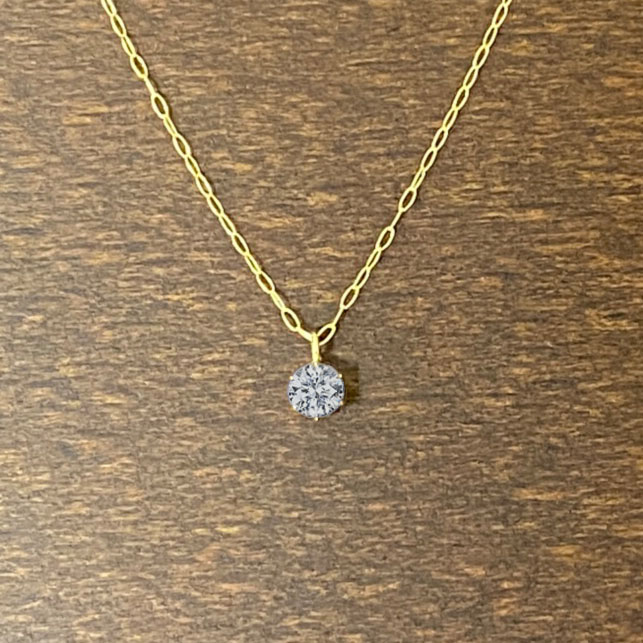 原品限り ダイヤモンド ネックレス K18 0.145ct Gカラー SI1 GOOD ソーティングのみ 1点もの 石のきれいなシンプルな1粒タイプ 早い者勝ち|エクセルワールド