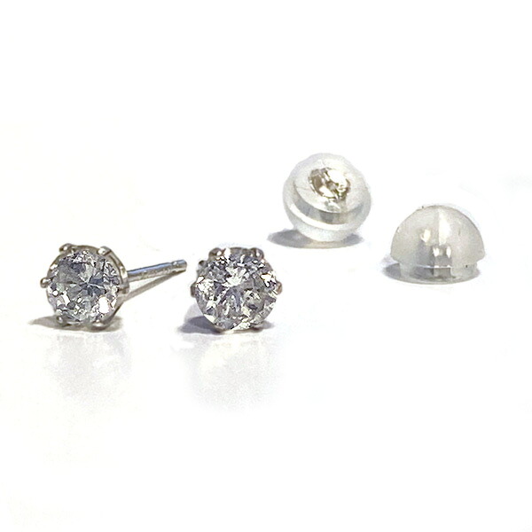 原品限り ダイヤモンド ピアス プラチナ スタッド Pt 0.6ct zq
