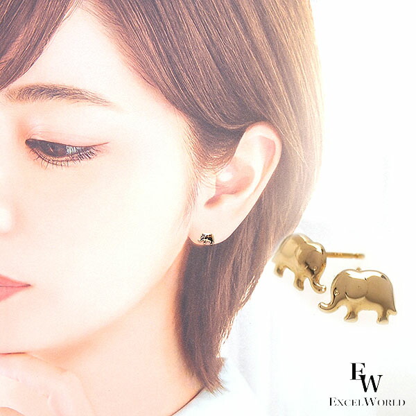 k18ゾウさんのピアス Page Sargisson 片耳ピアス 象さん 10K ゴールド