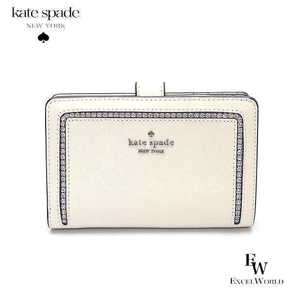 ケイトスペード 財布 アウトレット 二つ折り財布 kj053 100 kate spade クリスタル ラインストーン レザー メレンゲマルチ エクセルワールド 誕生日 ギフト プレゼントにも レディース ブランド ウォレット
