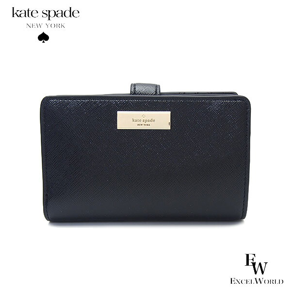 ケイトスペード 財布 アウトレット 二つ折り財布 専用ボックス付き KK043 001 kate spade パテントサフィアーノレザー ブラック エクセルワールド 誕生日 ギフト プレゼントにも レディース ブランド ウォレット｜エクセルワールド