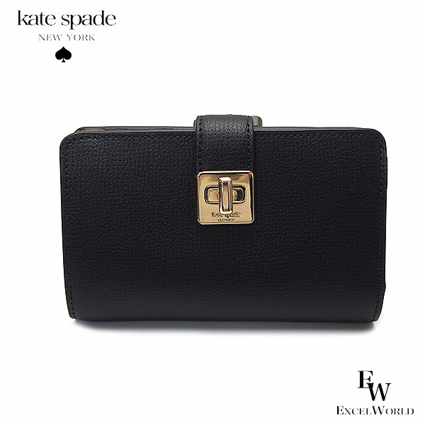 ケイトスペード 財布 アウトレット 二つ折り財布 人気の小さい財布 KF534 001 kate spade フィービー ターンロック ブラック エクセルワールド 誕生日 ギフト プレゼントにも おしゃれ かわいい レディース ブランド ウォレット財布